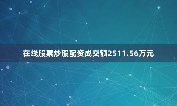 在线股票炒股配资成交额2511.56万元
